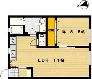 ジュールズ勝田【1階】の間取り