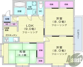 ローレンスパークB【2階】の間取り