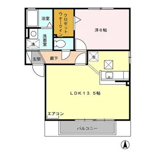 クレセント A【1階】の間取り