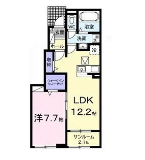 トワレジデンス館山【1階】の間取り