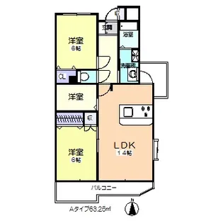 パークテラス・広袴【3階】の間取り