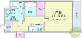 1Kの間取り画像