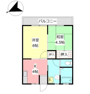 コーポ平岡【1階】の間取り