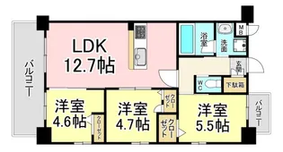 コンダクトレジデンスHIBIKINO【2階】の間取り