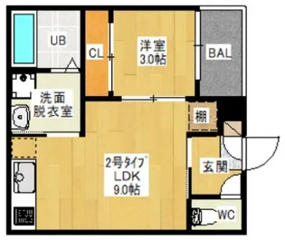 岡山県岡山市北区北長瀬表町3【アパート】の間取り