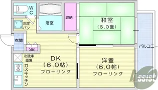 ブルーベリー栗生【1階】の間取り
