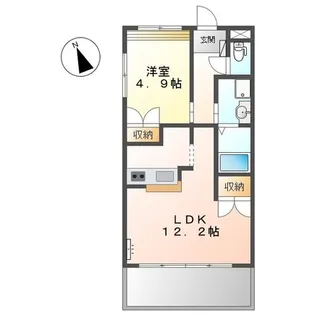 1LDKの間取り画像