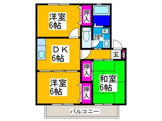 ソシア池尻橋【2階】の間取り