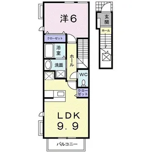 広島県福山市川口町2【アパート】の間取り