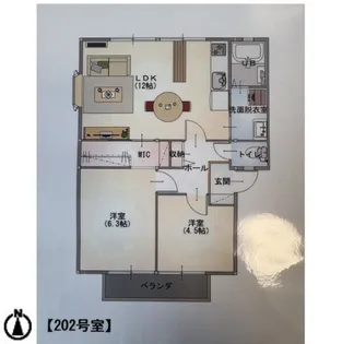 メゾンドオランジュ【2階】の間取り