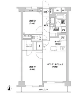 アルトゥーラ中野【4階】の間取り