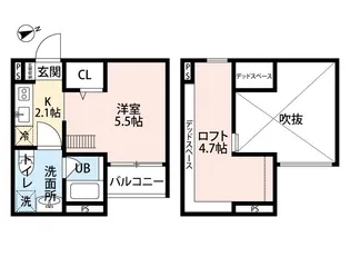 大阪府大阪市住之江区東加賀屋4【アパート】の間取り