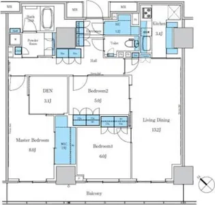 パークアクシス滝野川ラ ブリーズ【15階】の間取り