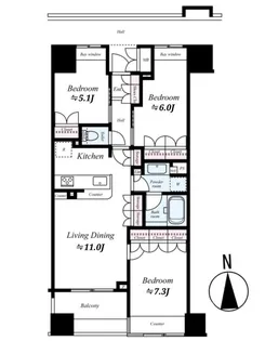 サングランデ八王子【4階】の間取り