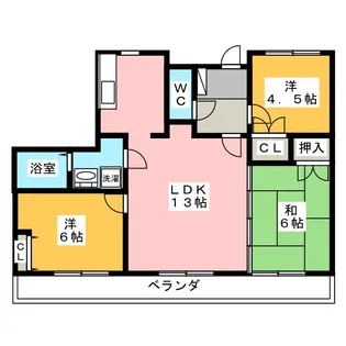 リバーグランドハイツ【1階】の間取り