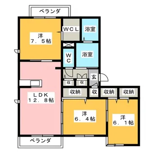 マインシュロス河岸【3階】の間取り