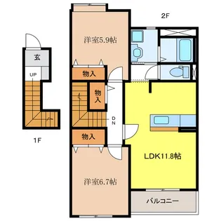 シャルフII【2階】の間取り