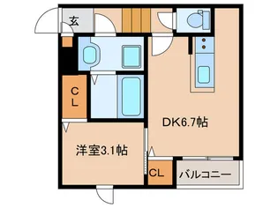 エクシア福大駅前A【1階】の間取り