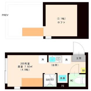 ハーモニーテラス平井X【2階】の間取り