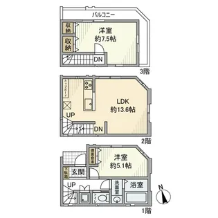 東京都新宿区高田馬場3【一戸建】の間取り