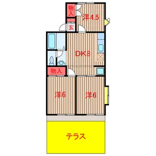 ソワサント福田【1階】の間取り