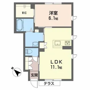 シャーメゾン オーシャン【1階】の間取り