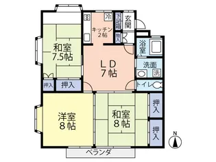 ローレンスパークB棟【1階】の間取り