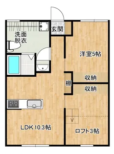 Catbox Tadeike B【1階】の間取り