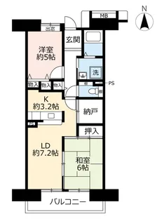 URコンフォール城山【6階】の間取り
