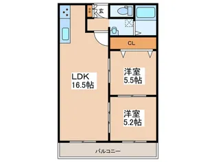 メガロコープ平野3号棟【5階】の間取り