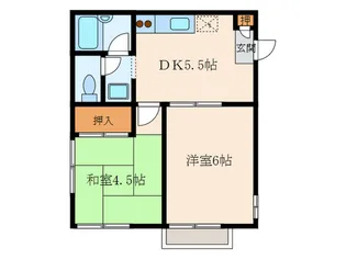 南塚口サンハイツ【2階】の間取り