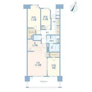 センターフィールド浦和美園参番街ガーデンランド【5階】の間取り