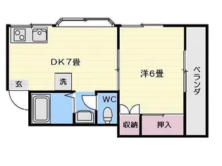 ベルメゾン吉野【1階】の間取り