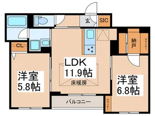 フォレスト等々力【1階】の間取り