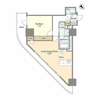 フロンティア新宿タワー【17階】の間取り