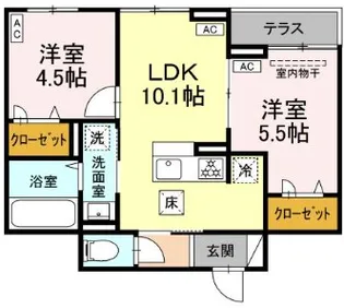 セレスティア西綾瀬【2階】の間取り