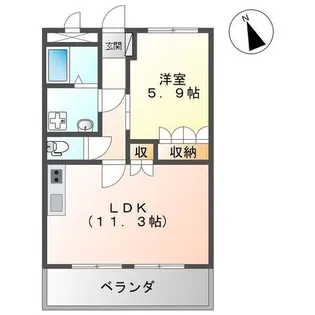 グレイスイサキ【1階】の間取り