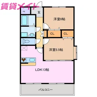 ルネスアニバーサリー【1階】の間取り