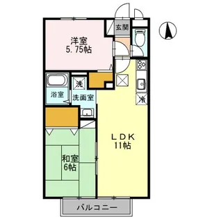 サンクコール朝和 B棟【2階】の間取り