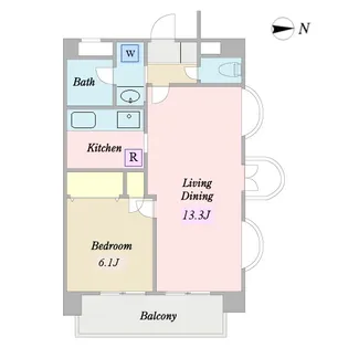 プラザ目黒駒場【4階】の間取り
