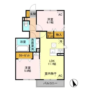 エールド クラージュ【1階】の間取り