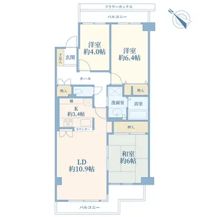 メゾンエクレーレ鷺沼【6階】の間取り
