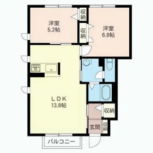 サンフォレストII【1階】の間取り