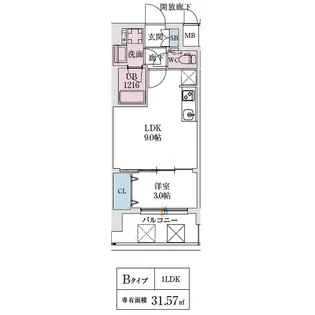 スプランディッド弁天町WEST【2階】の間取り