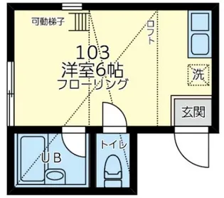 ユナイト天王町コニーホーキンス【1階】の間取り