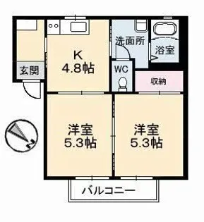 ヒルズYK【1階】の間取り