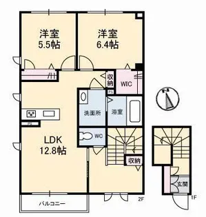 アトリエール B棟【2階】の間取り