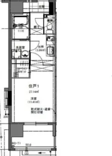 Rupieレジデンス渡辺通【11階】の間取り