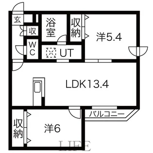 オルセー厚別中央VI【4階】の間取り