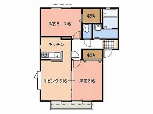 メゾンドゥルミエールE棟【1階】の間取り